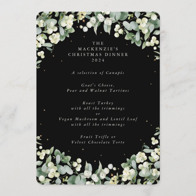 Snowberry+Eucalyptus Julmiddag 4 Kurser Meny (Framsida)