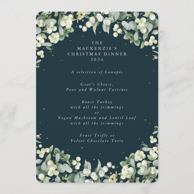 Snowberry+Eucalyptus Julmiddag 4 Kurser Meny (Framsida)