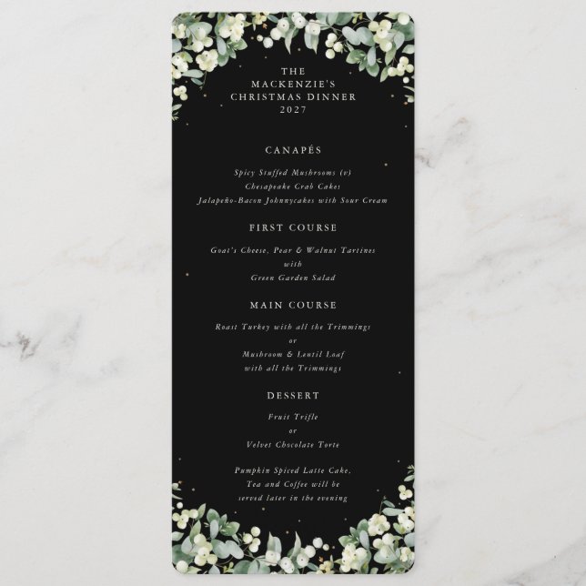 Snowberry-jul-middagsmat, 4 kurser meny (Framsida)