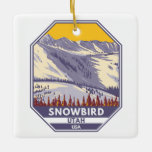 Snowbird Ski Area Winter Utah Julgransprydnad Keramik<br><div class="desc">Snowbird Winter art-konst som visar vintern.</div>
