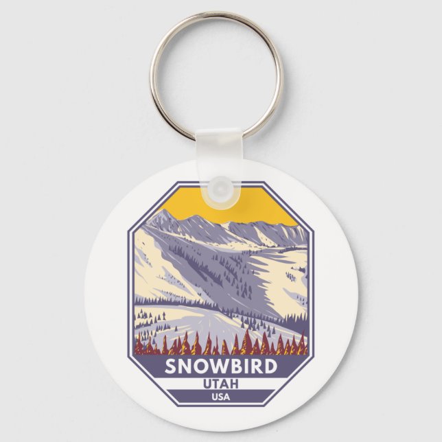 Snowbird Ski Area Winter Utah Nyckelring (Framsida)