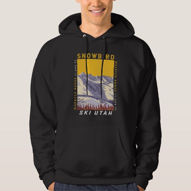 Snowbird Ski Area Winter Utah Vintage Hoodie (Framsida)