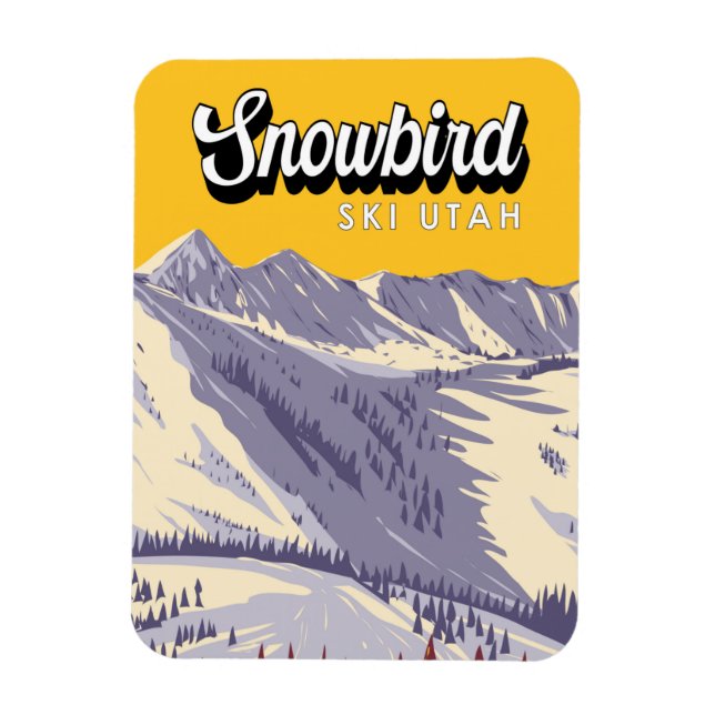 Snowbird Ski Area Winter Utah Vintage Magnet (Vertikal)