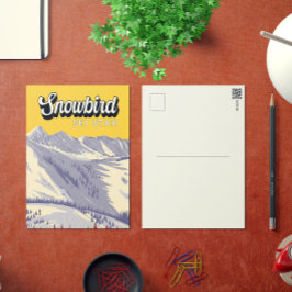 Snowbird Ski Area Winter Utah Vintage Vykort