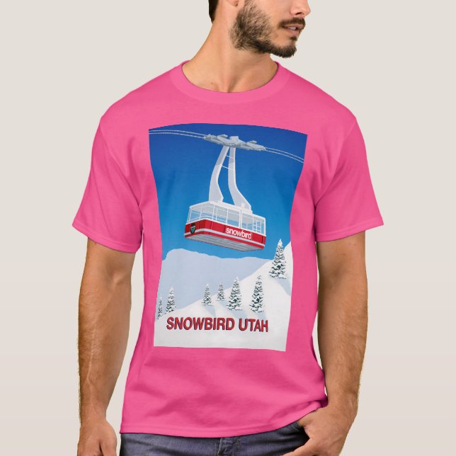 Snowbird Ski Resort Baseball Sleeve T Shirt (Framsida)
