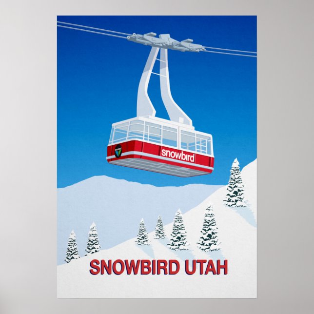 Snowbird Ski Resort Cable Car Poster (Framsidan)