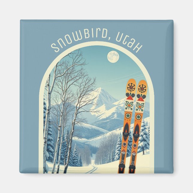 Snowbird Utah Klippiga bergen skid souvenir  Magnet (Framsidan)