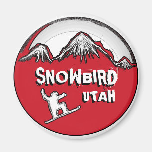 Snowbird Utah Red Black themwboard magnet