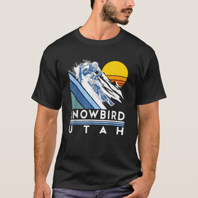 Snowbird Utah Retro Ski  T Shirt (Framsida)