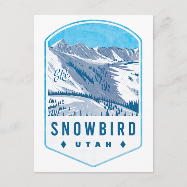 Snowbird Utah Ski Badge Vykort (Framsida)