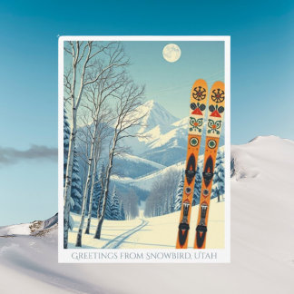 Snowbird Utah ski retro Postcard Vykort