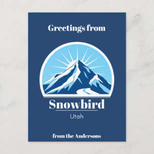 Snowbird Utah ski-semesterblått vykort
