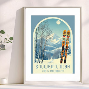 Snowbird Utah skidort klippiga bergen Poster