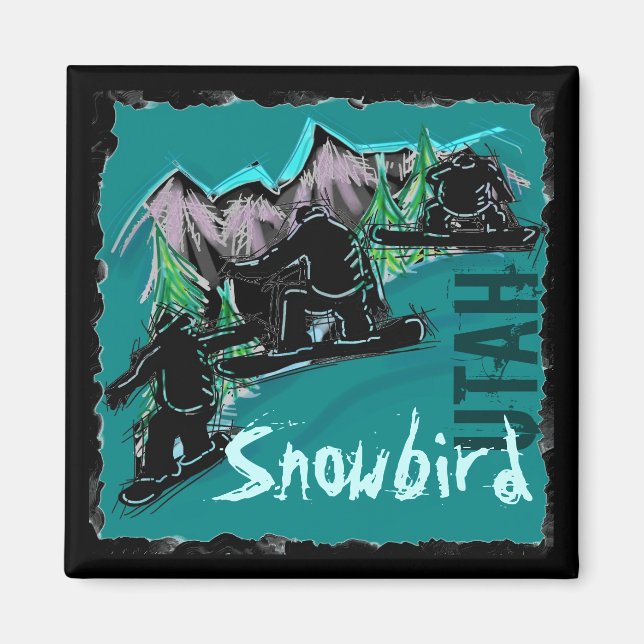 Snowbird Utah snowboard magnet (Framsidan)