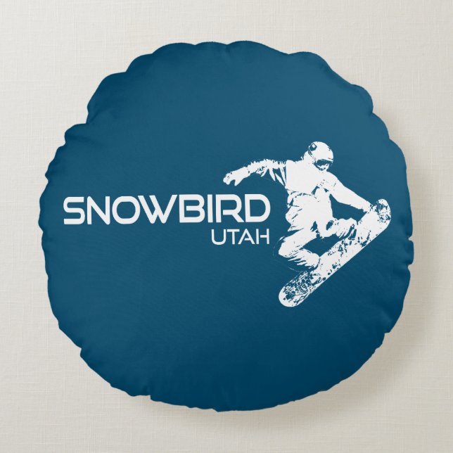 Snowbird Utah Snowboarder Dekorativ kudde (Framsidan)