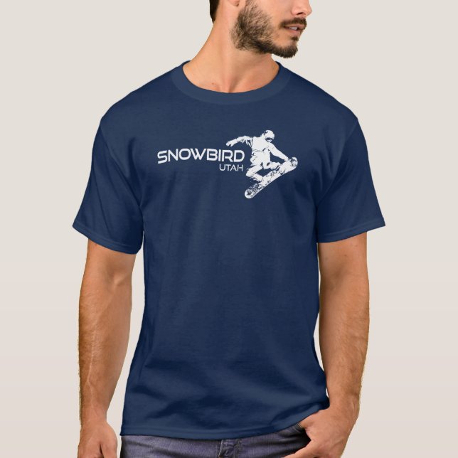 Snowbird Utah Snowboarder T Shirt (Framsida)