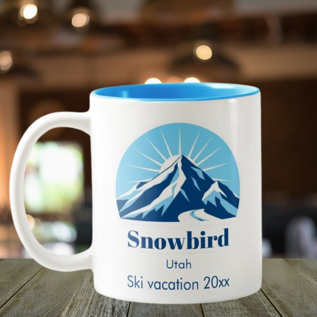 Snowbird Utah USA-skidsovenir-kaffe Två-Tonad Mugg (Skapare uppladdad)