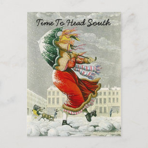 SNOWBIRD'S ANNOUNCEMENT WINTER ADRESS POSTCARD MEDDELANDE VYKORT