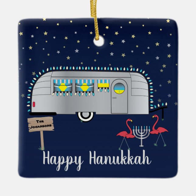 Snowbird's Hanukkah Julgransprydnad Keramik (Framsida)