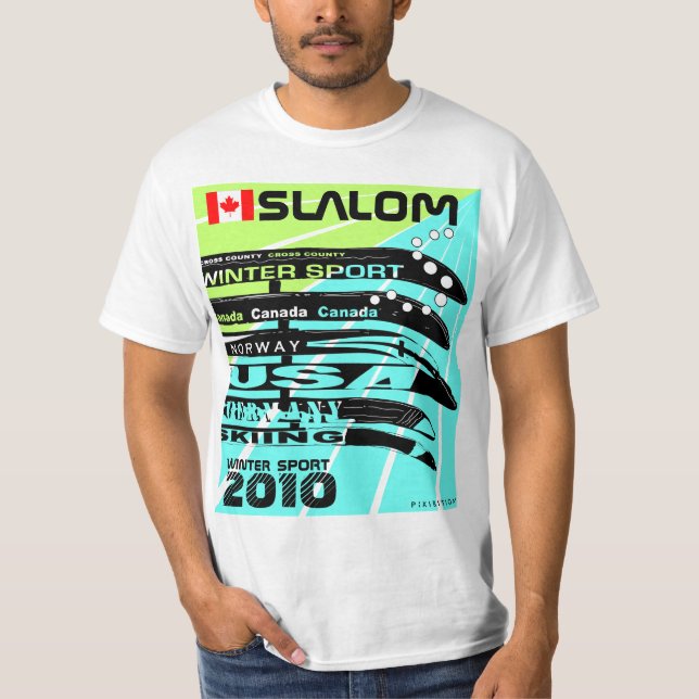 Snowblade för Slalomvintersport T-tröja Tee Shirt (Framsida)