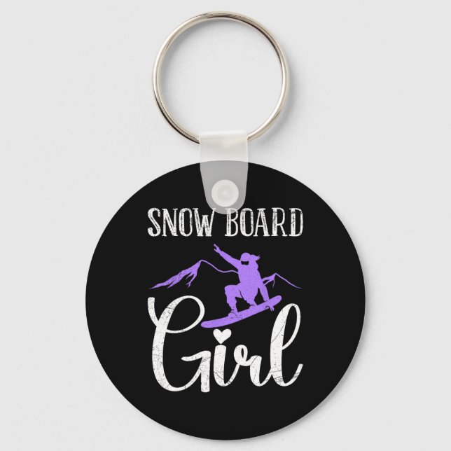 Snowboader Snö Board Girl Funny Girl Snowboarding Nyckelring (Framsida)