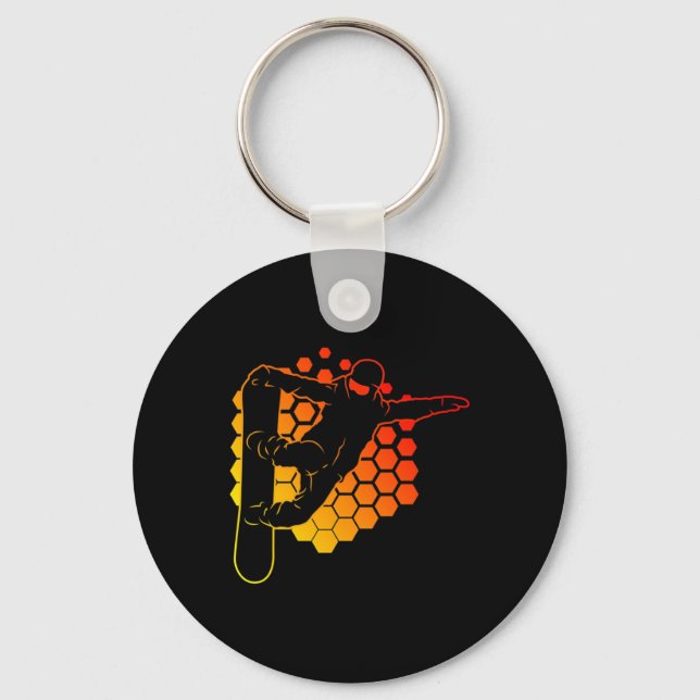 Snowboar Freestyle Halfpipe Snowboar Nyckelring (Framsida)