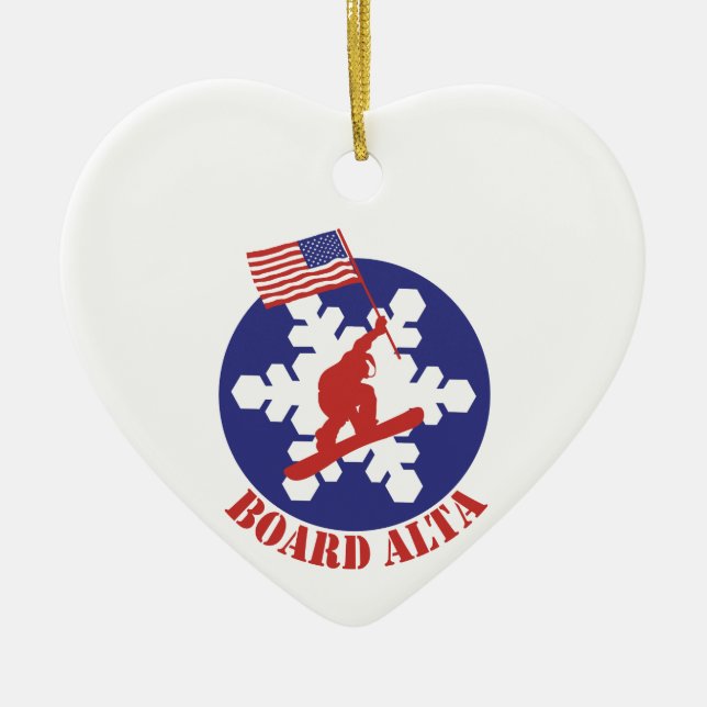 Snowboard Alta Julgransprydnad Keramik (Framsidan)