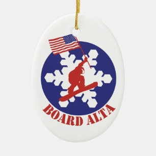 Snowboard Alta Julgransprydnad Keramik