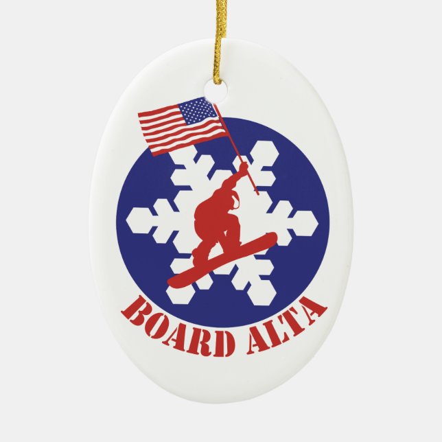 Snowboard Alta Julgransprydnad Keramik (Framsidan)