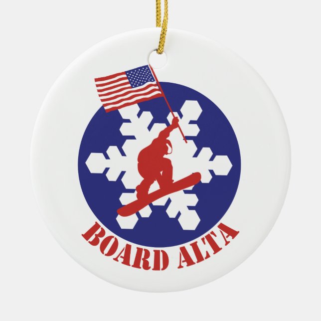Snowboard Alta Julgransprydnad Keramik (Framsidan)