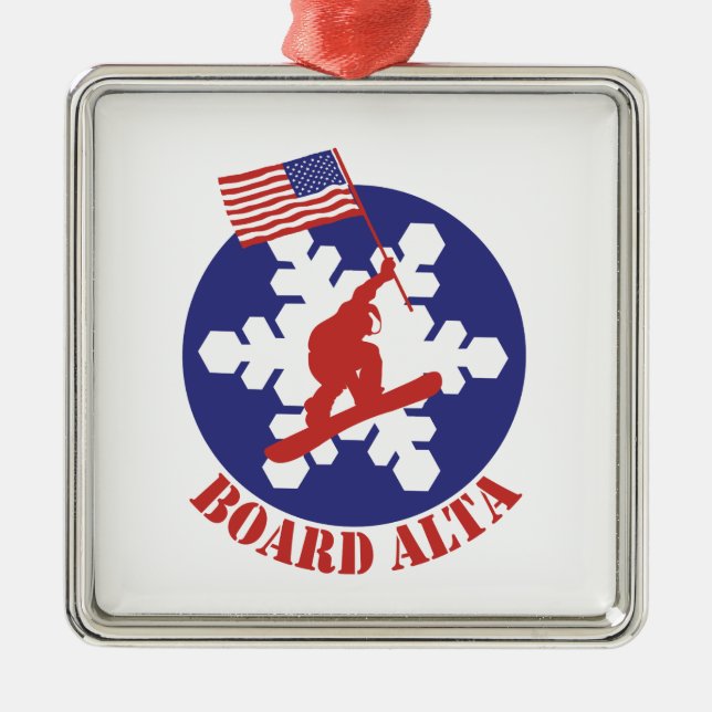 Snowboard Alta Julgransprydnad Metall (Framsidan)