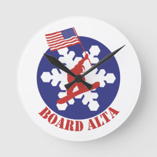Snowboard Alta Rund Klocka