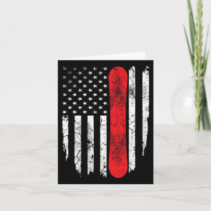 Snowboard American Flagga Patriotic Winter Sports Kort