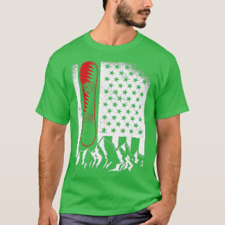 Snowboard American Flagga Winter Sports Alpine Sno T Shirt