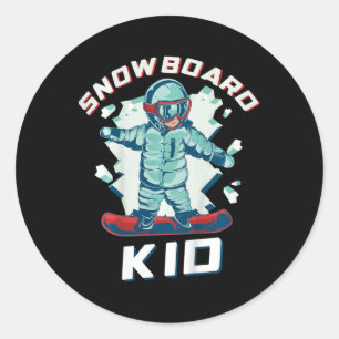 Snowboard Apparatur Kids Uni 2 t Black Tecknad Sno Runt Klistermärke