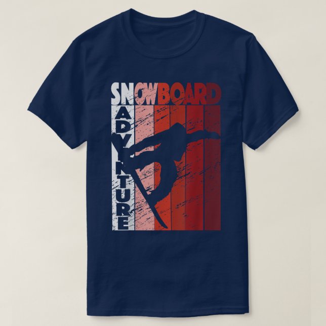 Snowboard Äventyr Retro Snowboarding T Shirt (Design framsida)