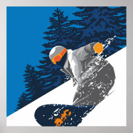 Snowboard, Berg, extrem sport Poster