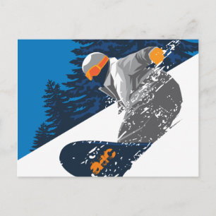 Snowboard, Berg, extrem sport Vykort