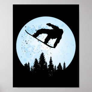 Snowboard Bigfoot Skida Rolig Sasquatch Skidåkning Poster