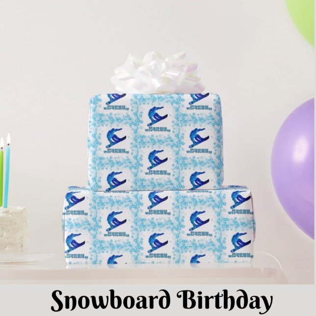 Snowboard Birthday Gift Wrapping Papper Presentpapper (Skapare uppladdad)