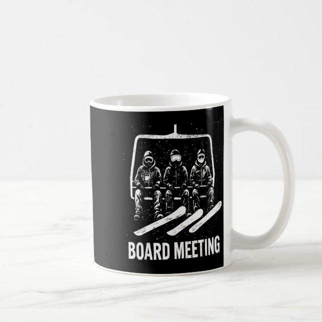 Snowboard Board Meeting Ski Lift Skier Winter Srts Kaffemugg (Höger)
