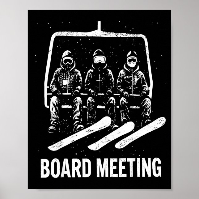 Snowboard Board Meeting Ski Lift Skier Winter Srts Poster (Framsidan)