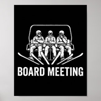 Snowboard Brädstuga möte Skidlift skidåkare Vinter Poster