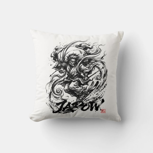 Snowboard Brush Art - Skier Fujin God Kudde (Framsida)