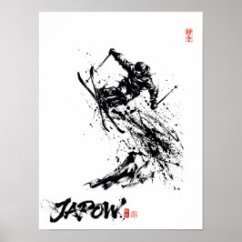 Snowboard Brush Art - Skier Jump Poster