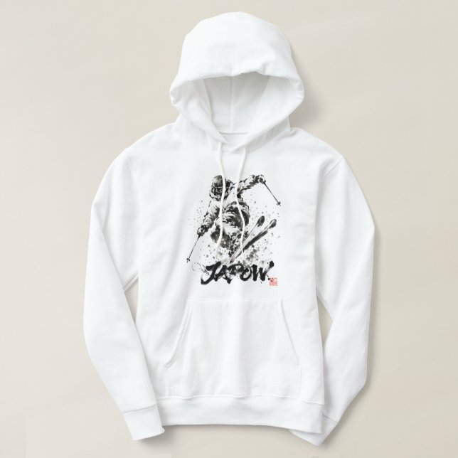 Snowboard Brush Art - Skier Light Hoodie (Design framsida)