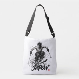 Snowboard Brush Art - Skier Samurai Musashi Ski Axelväska