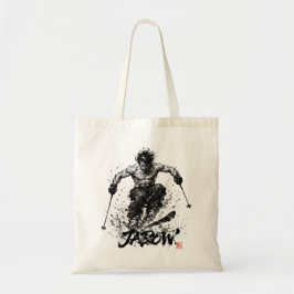 Snowboard Brush Art - Skier Samurai Musashi Ski Tygkasse