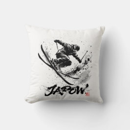 Snowboard Brush Art - Skier Slush Powder Kudde