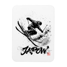 Snowboard Brush Art - Skier Slush Powder Magnet